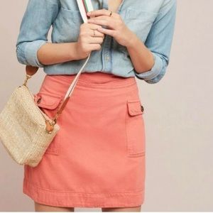 Anthropologie Cargo style cotton and linen blend Mini skirt